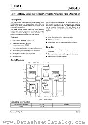 U4084B datasheet pdf TEMIC