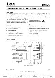 U2896B datasheet pdf TEMIC