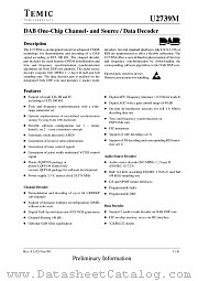U2739M datasheet pdf TEMIC