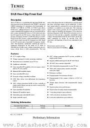 U2731BA datasheet pdf TEMIC