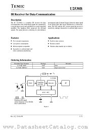U2538B datasheet pdf TEMIC