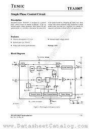 TEA1007 datasheet pdf TEMIC
