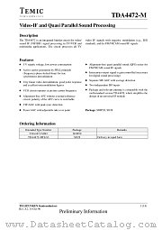 TDA4472M datasheet pdf TEMIC