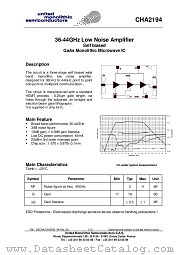 CHA2194 datasheet pdf United Monolithic Semiconductors