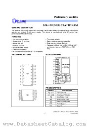 W24256 datasheet pdf Winbond Electronics