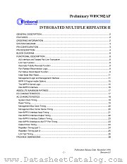 W89C982AF datasheet pdf Winbond Electronics