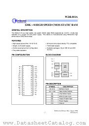 W24L011A datasheet pdf Winbond Electronics
