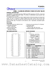 W26020A datasheet pdf Winbond Electronics