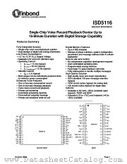 ISD5116-SERIES datasheet pdf Winbond Electronics