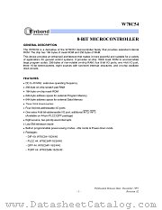 W78C54/P/F datasheet pdf Winbond Electronics