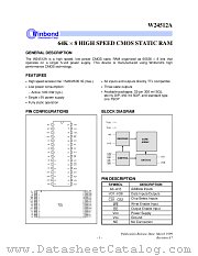 W24512A datasheet pdf Winbond Electronics