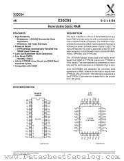 X20C04 datasheet pdf Xicor