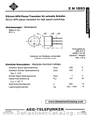 2N1893 datasheet pdf AEG-TELEFUNKEN