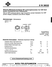 2N3632 datasheet pdf AEG-TELEFUNKEN
