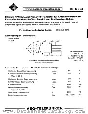 BFX33 datasheet pdf AEG-TELEFUNKEN