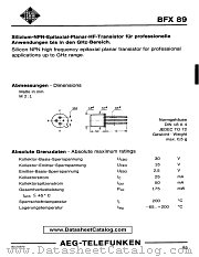 BFX89 datasheet pdf AEG-TELEFUNKEN