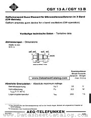 CGY13A datasheet pdf AEG-TELEFUNKEN