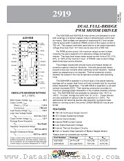 A2919 datasheet pdf Allegro MicroSystems