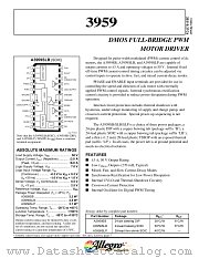 A3959 datasheet pdf Allegro MicroSystems