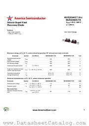 MUR20060CT datasheet pdf America Semiconductor