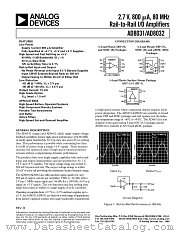 AD8032 datasheet pdf Analog Devices