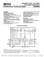 AD9954 datasheet pdf Analog Devices