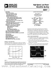 AD847 datasheet pdf Analog Devices