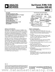 AD9201 datasheet pdf Analog Devices