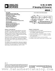 AD6640PCB datasheet pdf Analog Devices