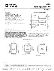 AD7543GKR datasheet pdf Analog Devices