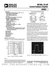 AD8001ACHIPS datasheet pdf Analog Devices