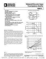 AD8015ACHIPS datasheet pdf Analog Devices