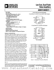 AD8072ARM-REEL datasheet pdf Analog Devices