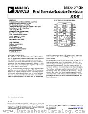 AD8347ARU datasheet pdf Analog Devices