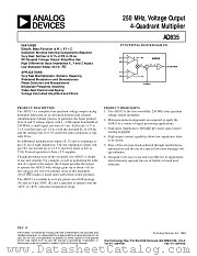 AD835AR datasheet pdf Analog Devices