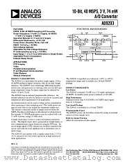 AD9203ARU datasheet pdf Analog Devices