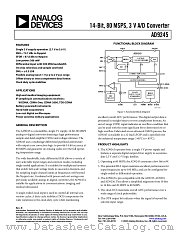 AD9245BCPZ-80 datasheet pdf Analog Devices