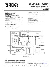 AD9954YSV datasheet pdf Analog Devices