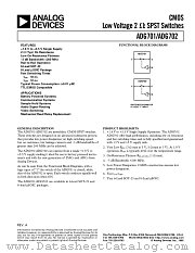 ADG702BRT datasheet pdf Analog Devices