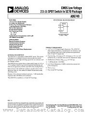 ADG749BKS datasheet pdf Analog Devices