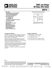 ADG751BRT datasheet pdf Analog Devices