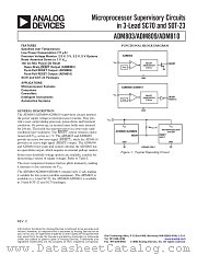 ADM809LAKS-REEL-7 datasheet pdf Analog Devices