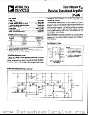 OP-207FY datasheet pdf Analog Devices