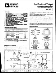 OP-215BRC/883 datasheet pdf Analog Devices