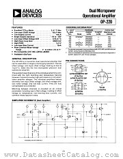 OP-220AZ datasheet pdf Analog Devices