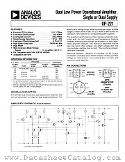 OP-221GJ datasheet pdf Analog Devices