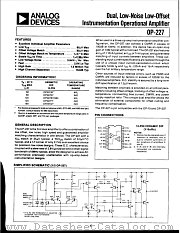 OP-227BY/883 datasheet pdf Analog Devices