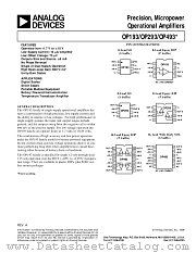 OP293FS datasheet pdf Analog Devices