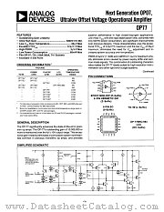 OP77GS datasheet pdf Analog Devices