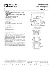 SSM2017S-REEL datasheet pdf Analog Devices